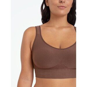 Truekind Daily Comfort Wireless Shaper Bra Brown W/ Bra Extender Size L NWT
